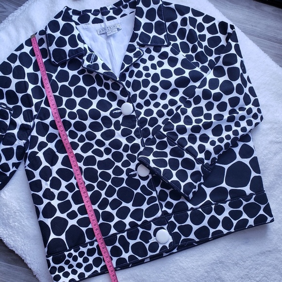 ANN TRINITY 3/4 sleeve sz M jacket  polka dots - Picture 2 of 7